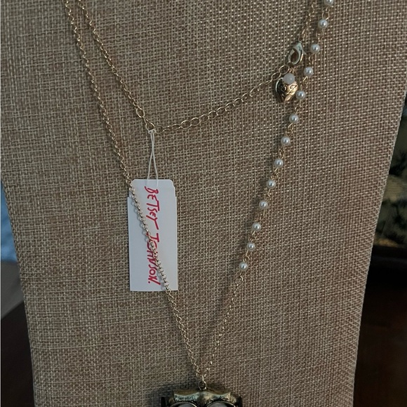 Betsy Johnson Owl Pendant Necklace.Black & Silver.Brand new with tags. - Picture 2 of 10